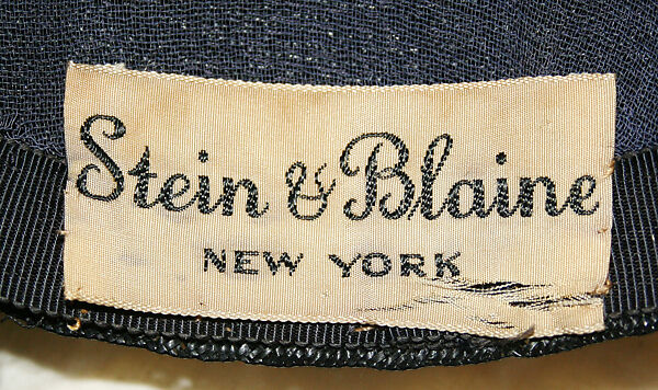 Hat, Stein &amp; Blaine (American), straw, wool, silk, American