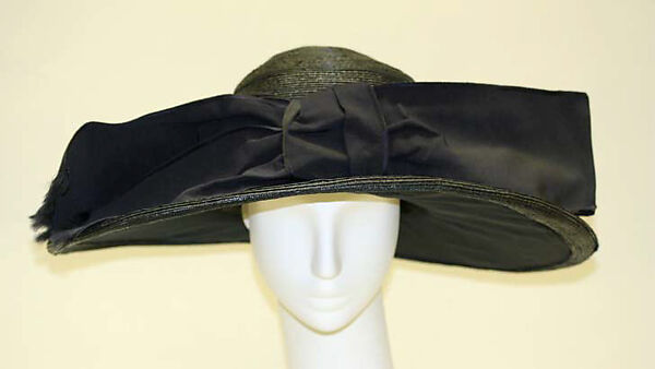 Hat, straw, silk, American 