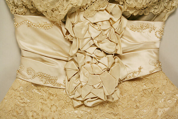 Wedding dress, silk, American