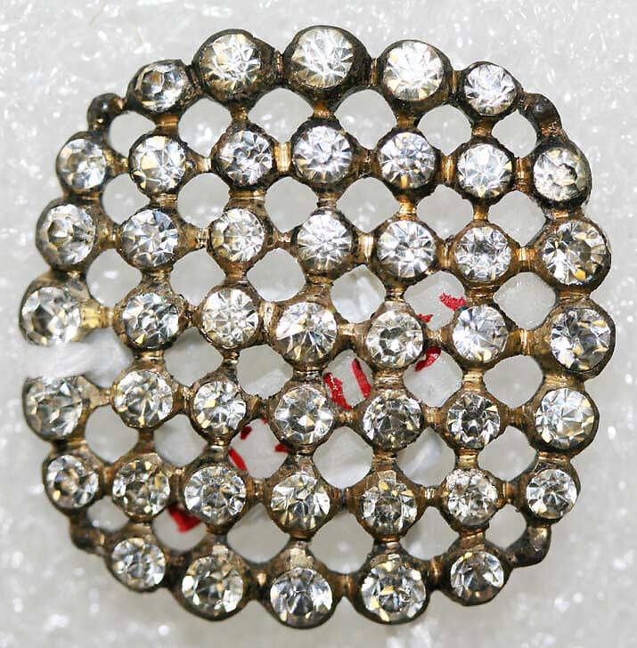Button, metal, strass, French