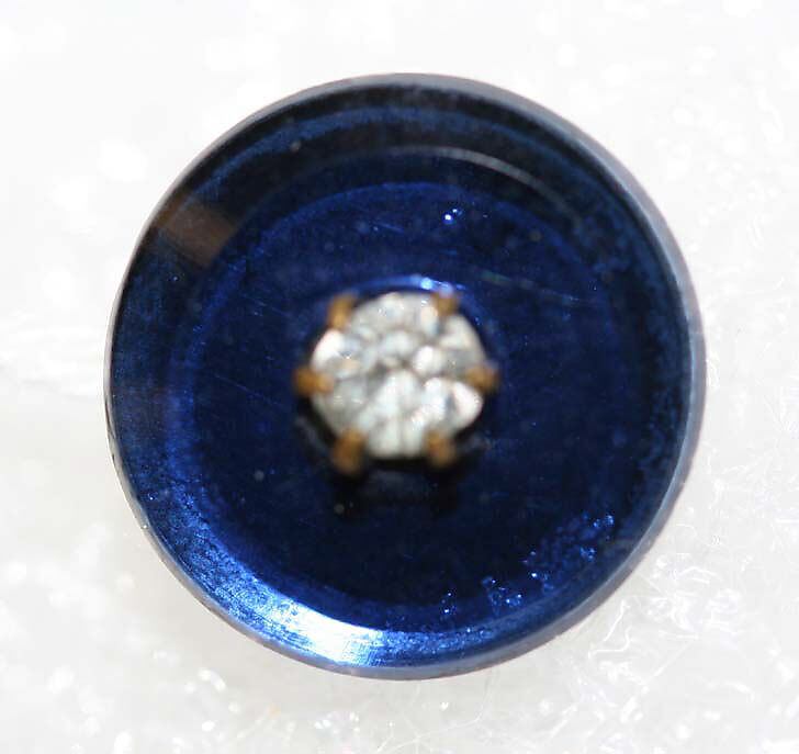 Button, glass, rhinestones, French