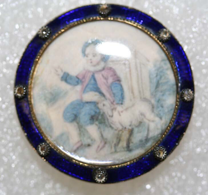 Button, ivory, metal, diamond, French