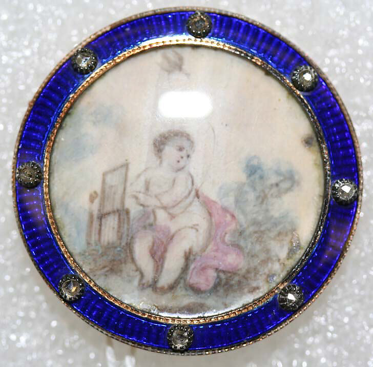 Button, ivory, metal, diamond, French