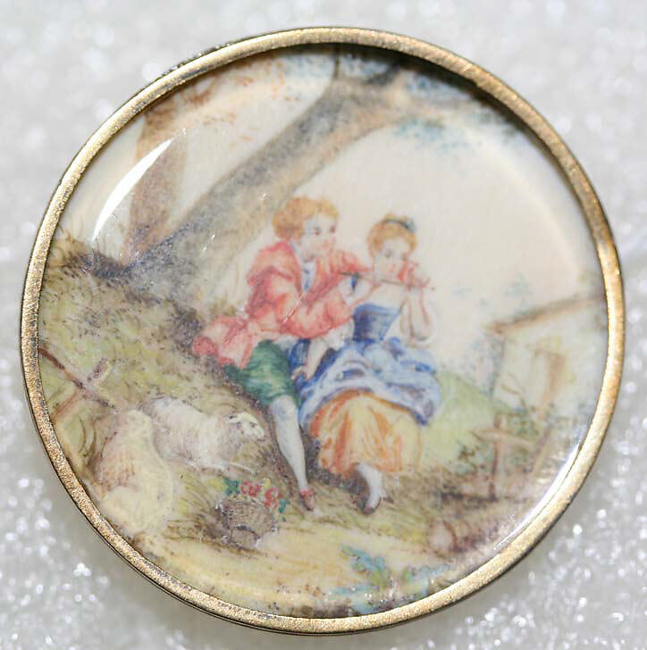 Button, ivory, glass, French