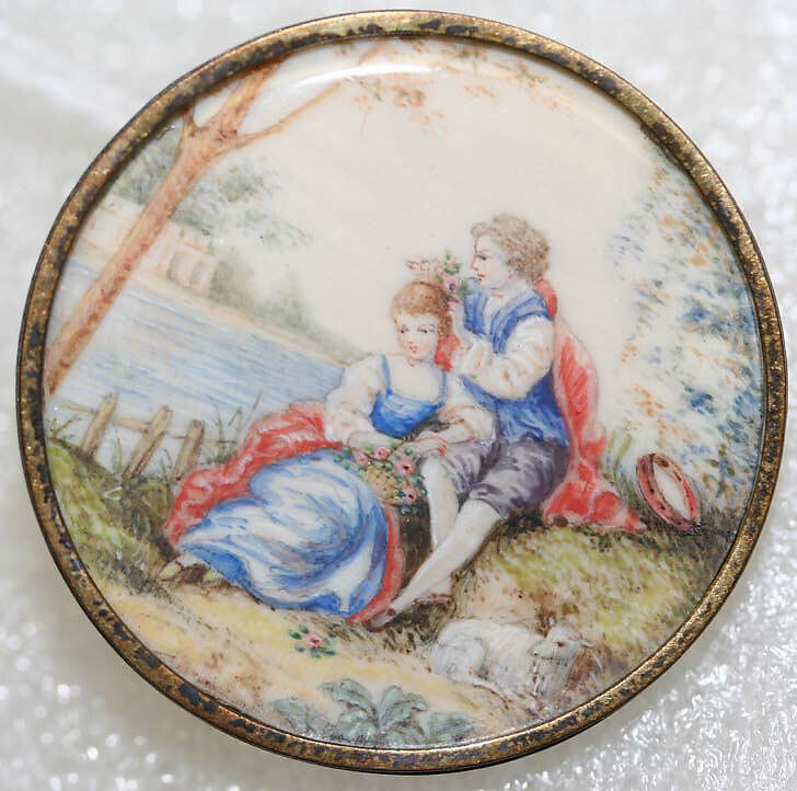 Button, ivory, glass, French