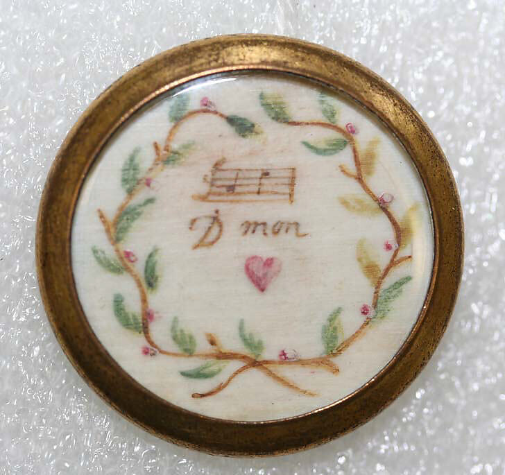 Button, ivory, glass, French