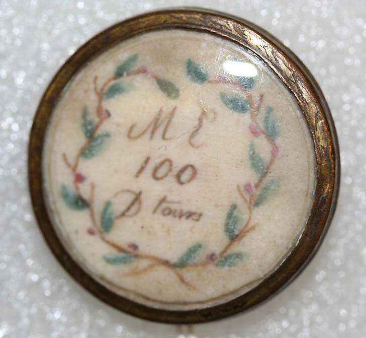 Button, ivory, glass, French