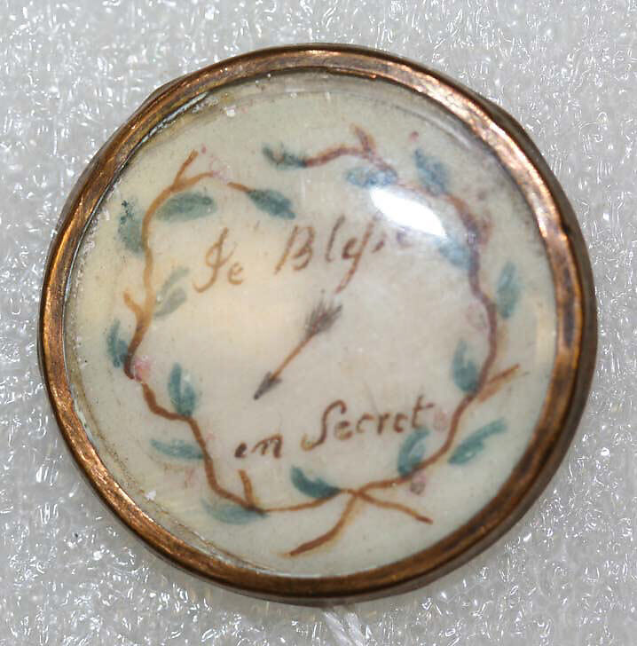 Button, ivory, glass, French