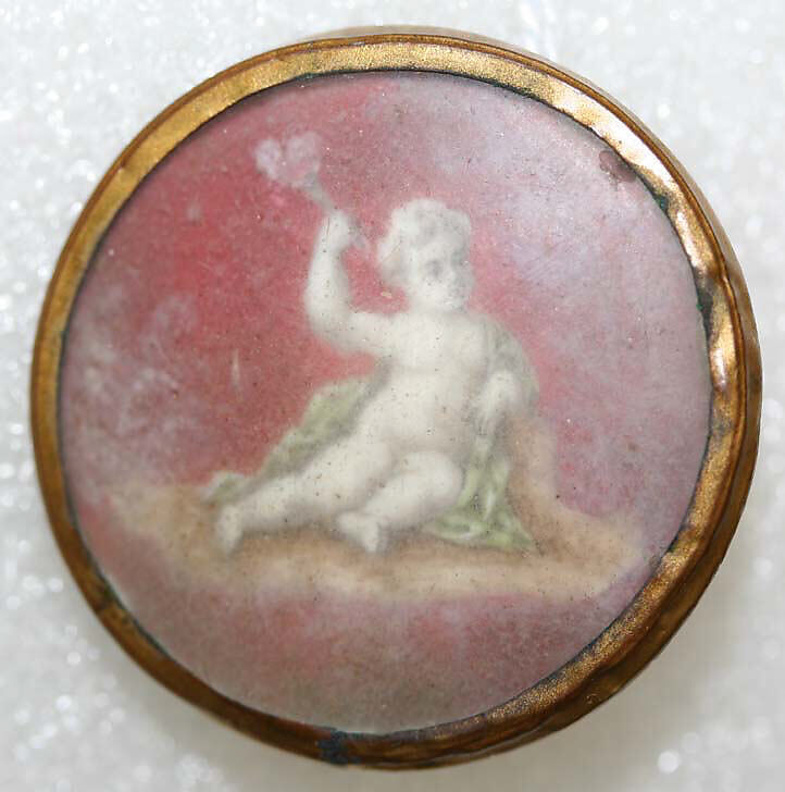 Button, ivory, glass, French