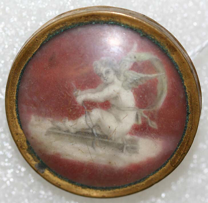 Button, ivory, glass, French