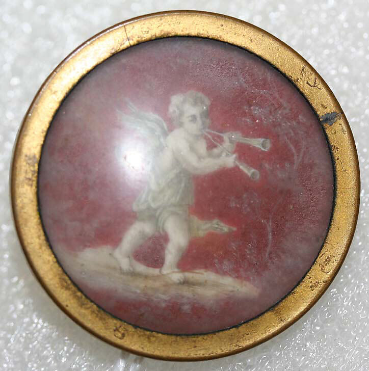 Button, ivory, glass, French