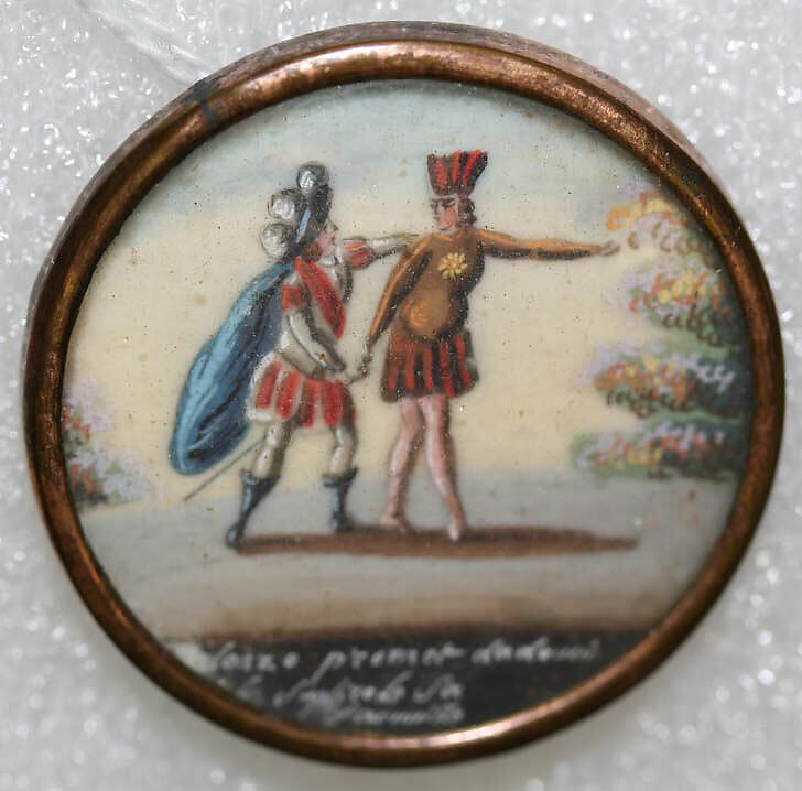 Button, ivory, glass, French