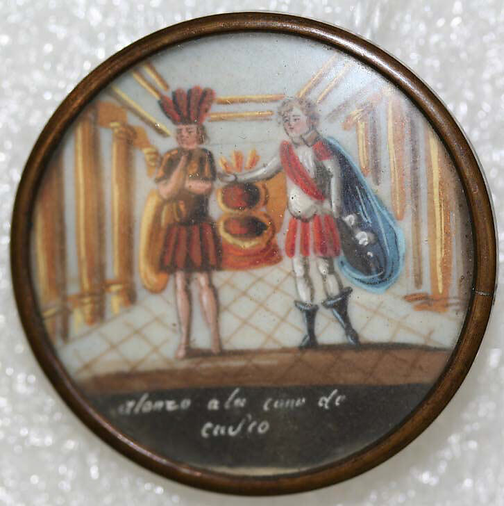 Button, ivory, glass, French