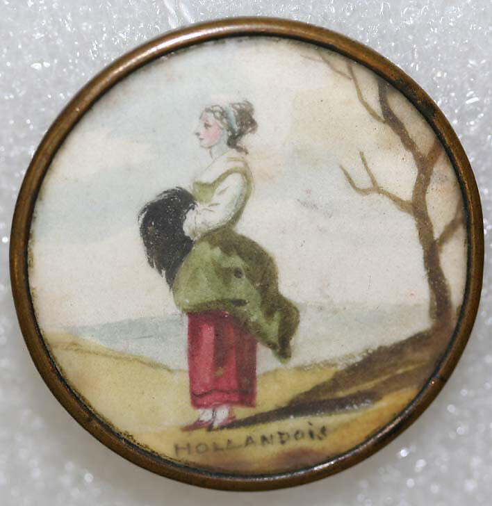 Button, glass, probably European