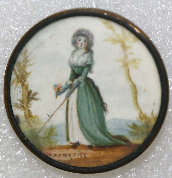 Button, glass, probably European