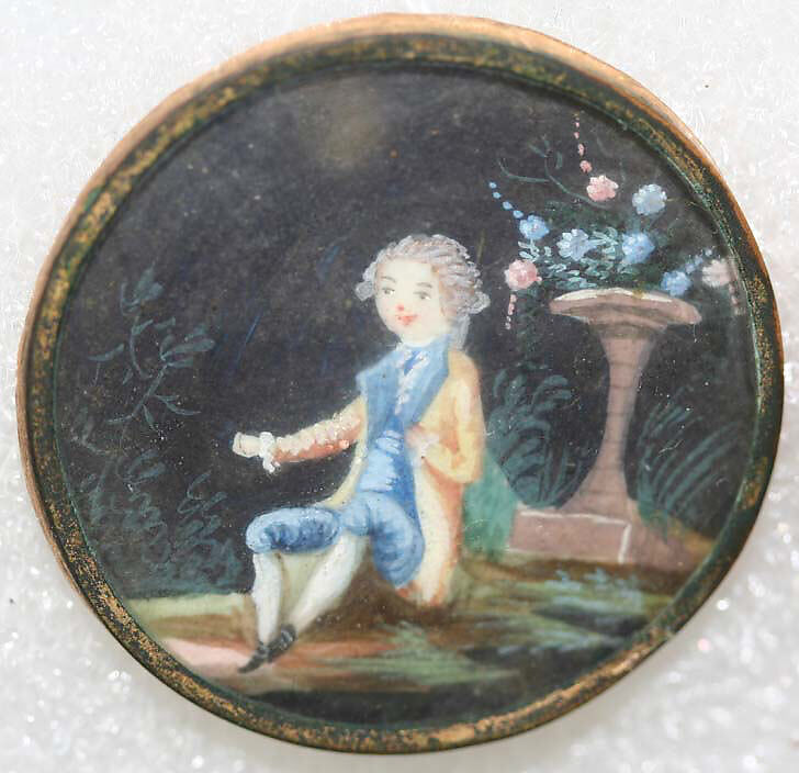 Button, ivory, glass, French