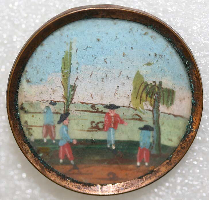 Button, glass, probably European