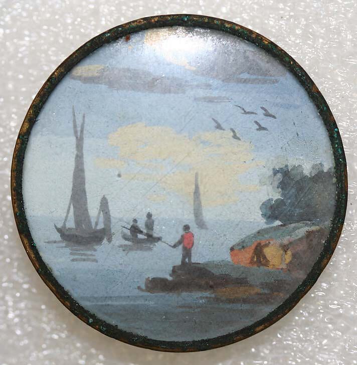 Button, glass, probably European