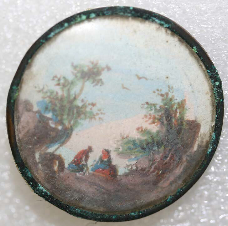 Button, glass, probably European
