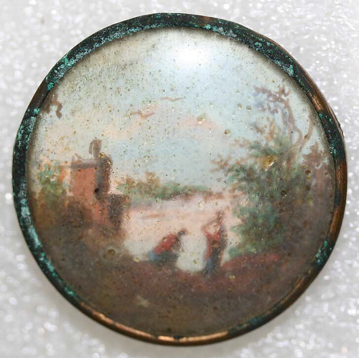 Button, glass, probably European