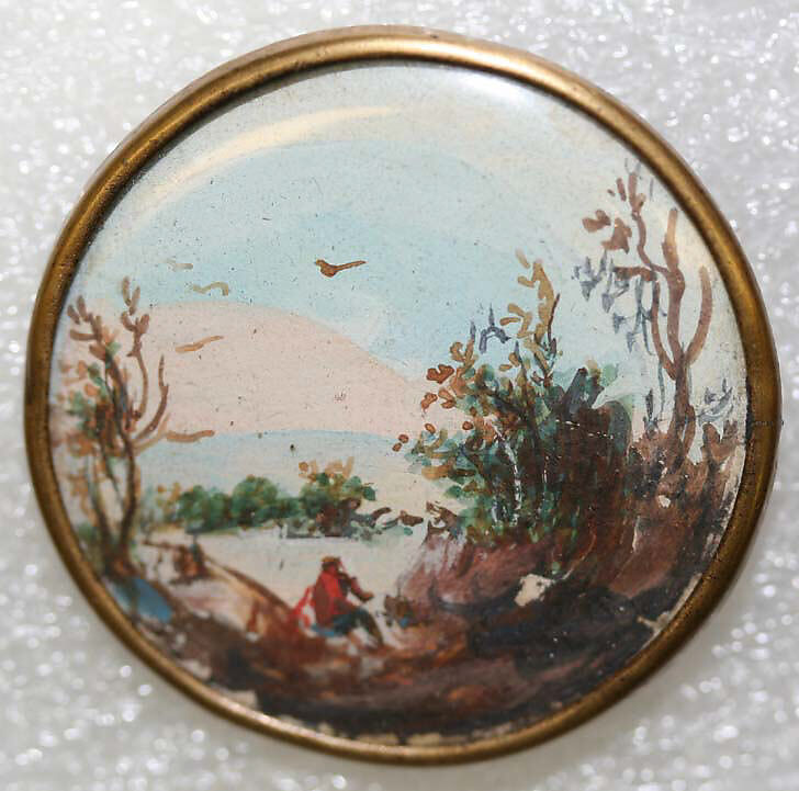 Button, glass, probably European