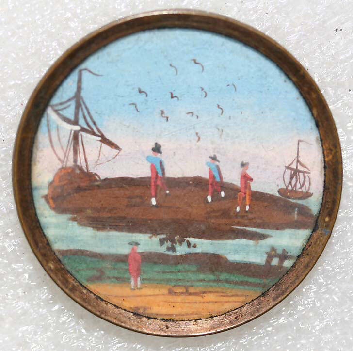 Button, glass, French