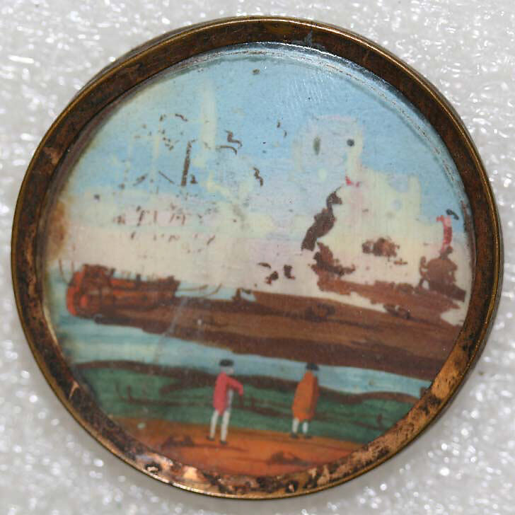 Button, glass, French