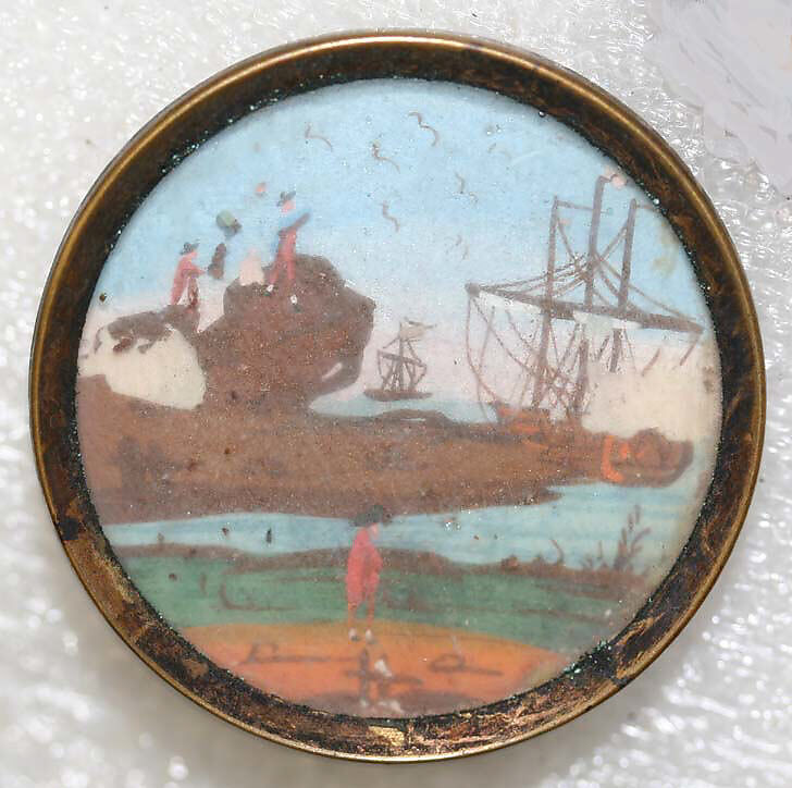 Button, glass, French