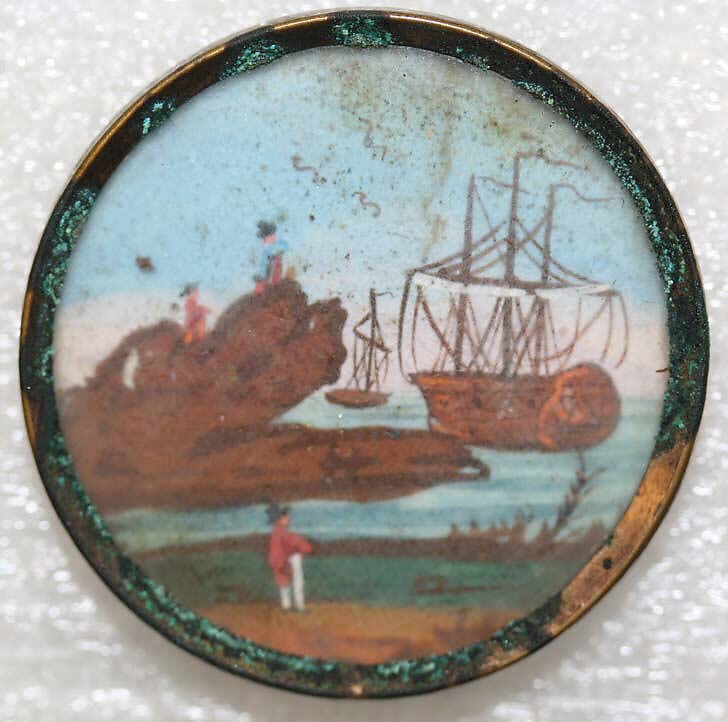 Button, glass, French