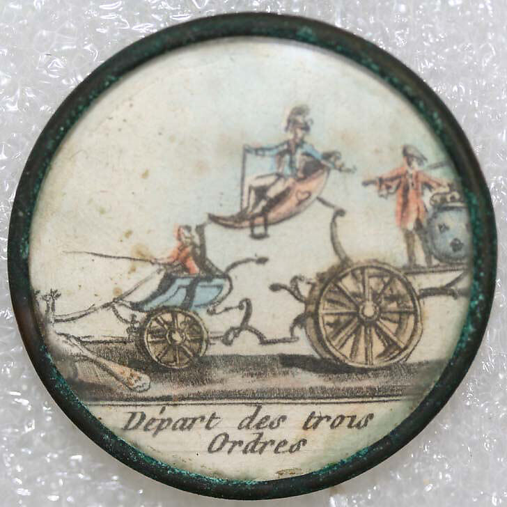 Button, glass, French