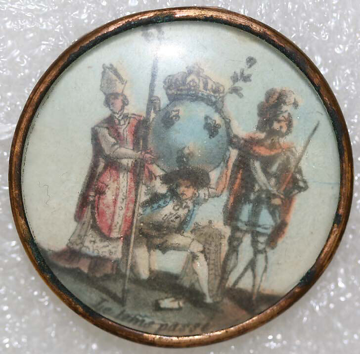 Button, glass, French
