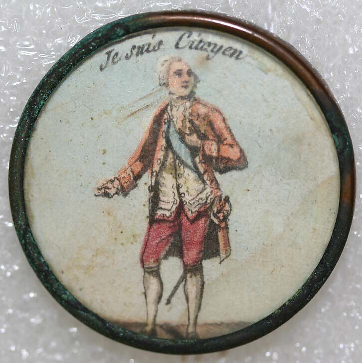 Button, glass, French