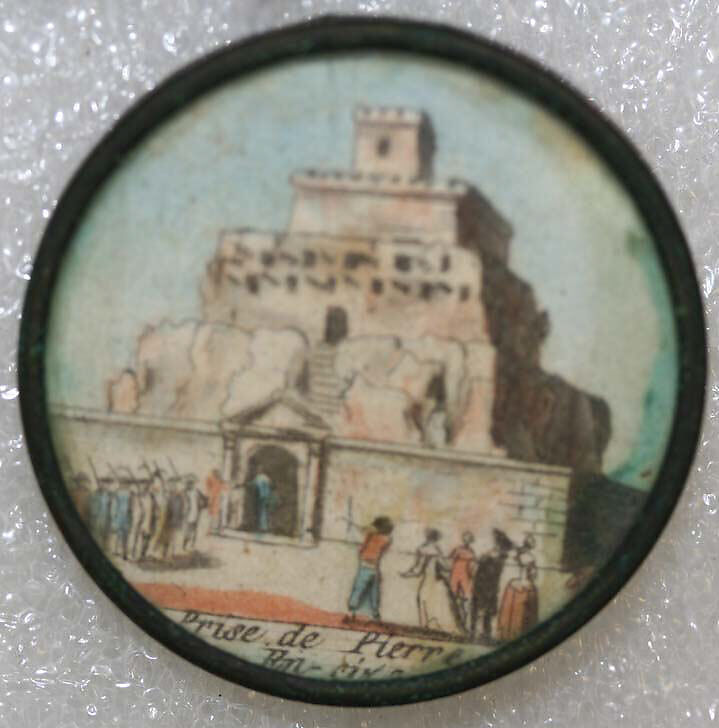 Button, glass, French