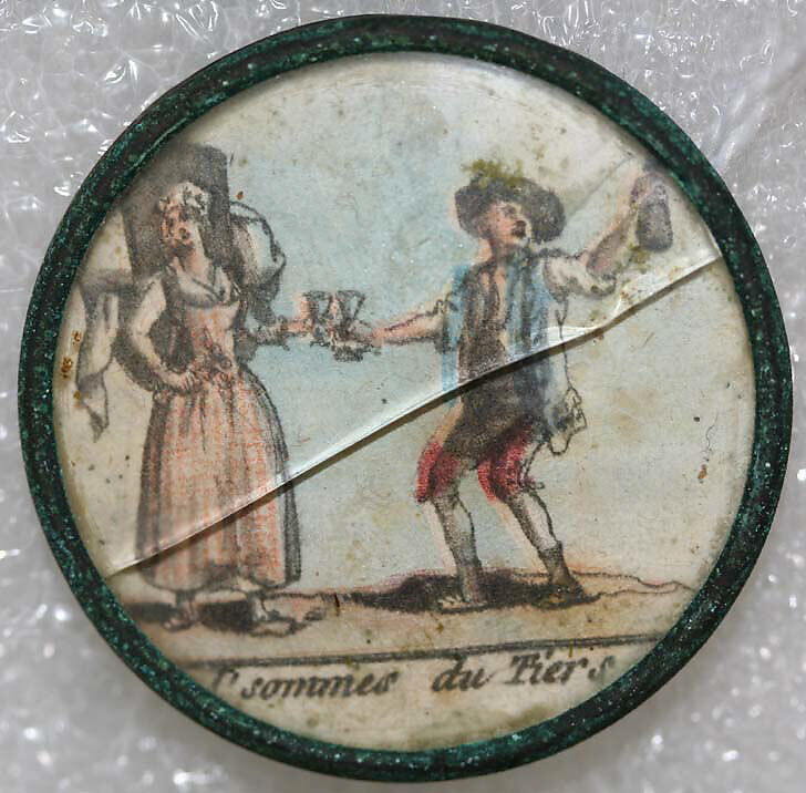 Button, glass, French