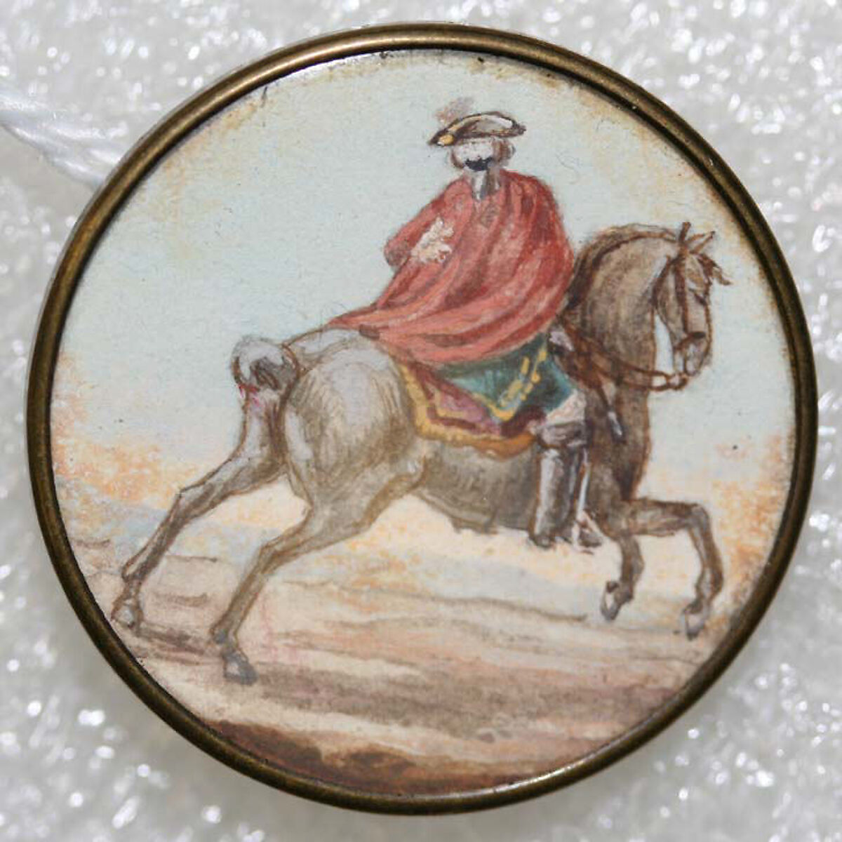 Button, glass, probably European