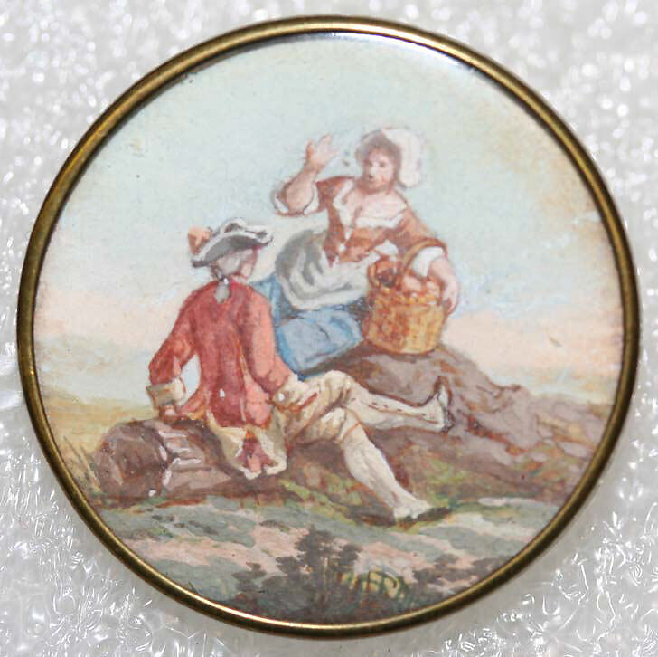 Button, glass, probably European