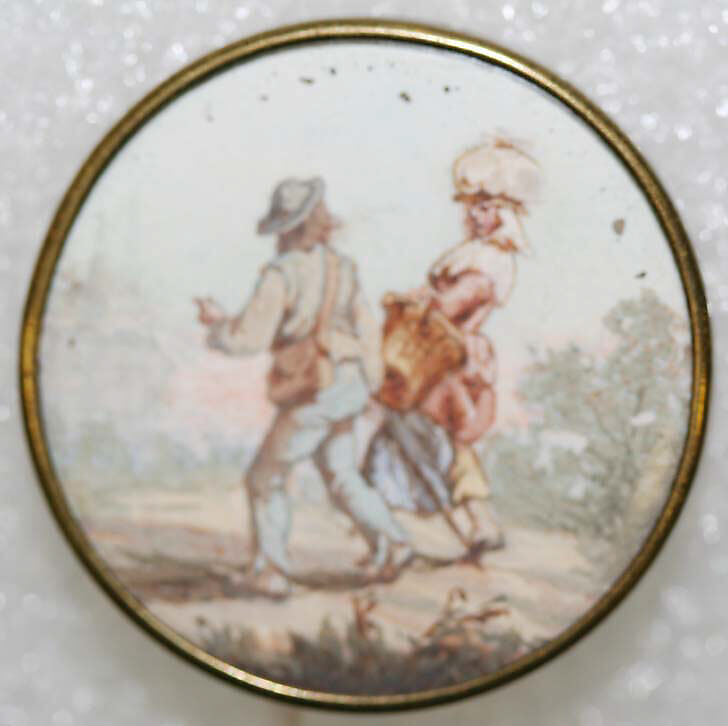 Button, glass, probably European