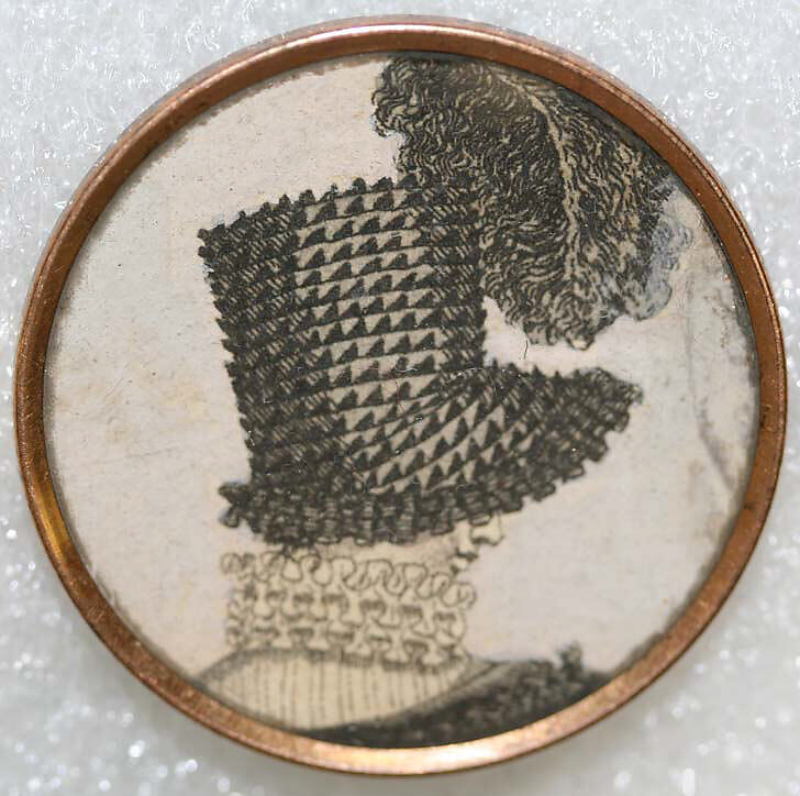 Button, glass, French