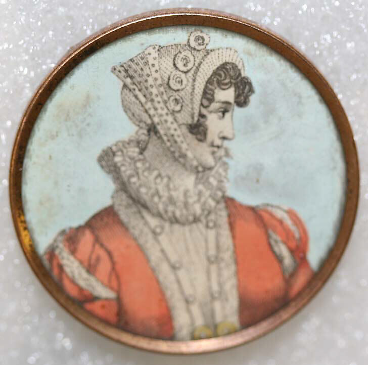 Button, glass, French