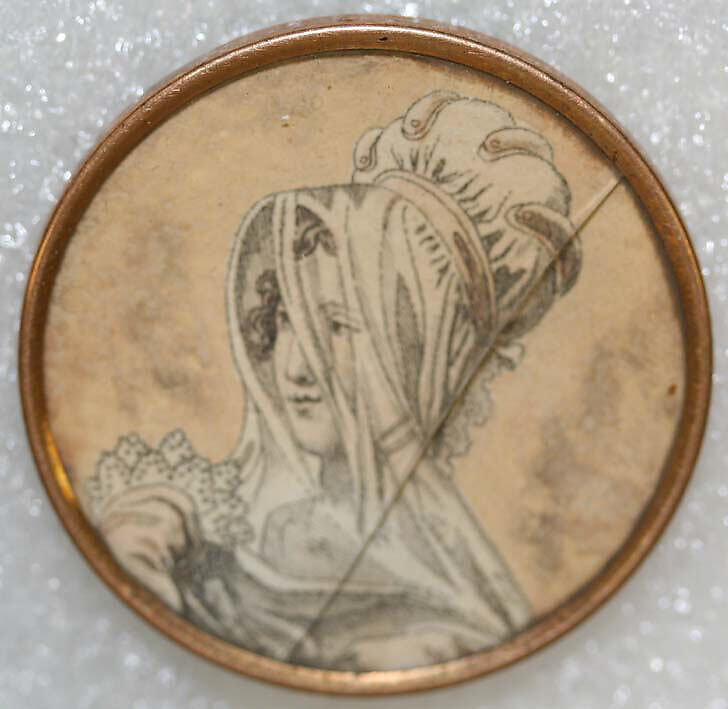 Button, glass, French