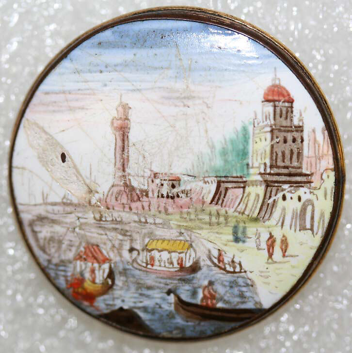 Button, enamel, ivory, British