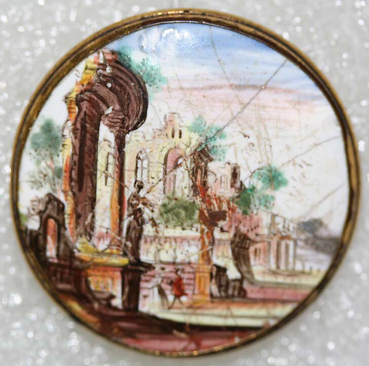 Button, enamel, ivory, British