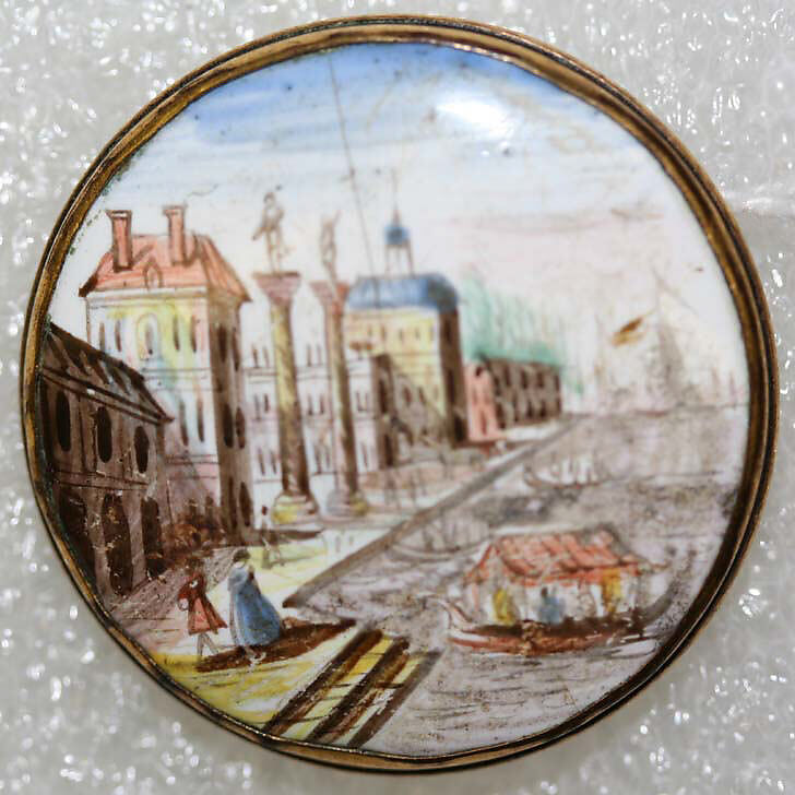 Button, enamel, ivory, British