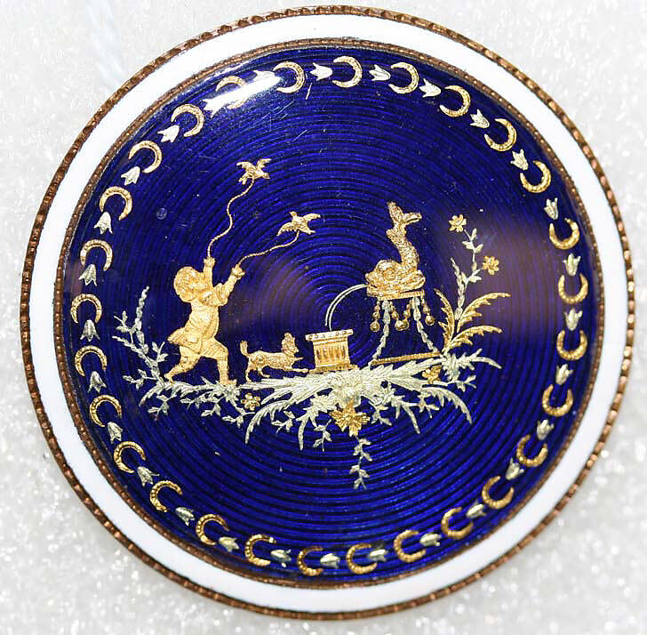 Button, enamel, probably European