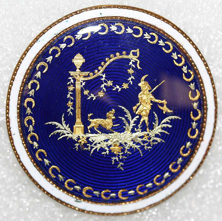 Button, enamel, probably European
