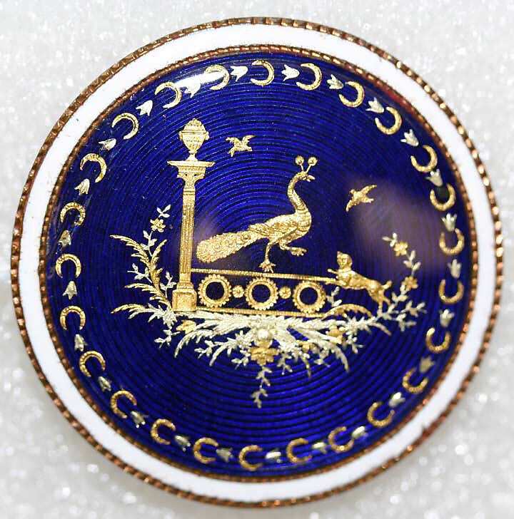 Button, enamel, probably European