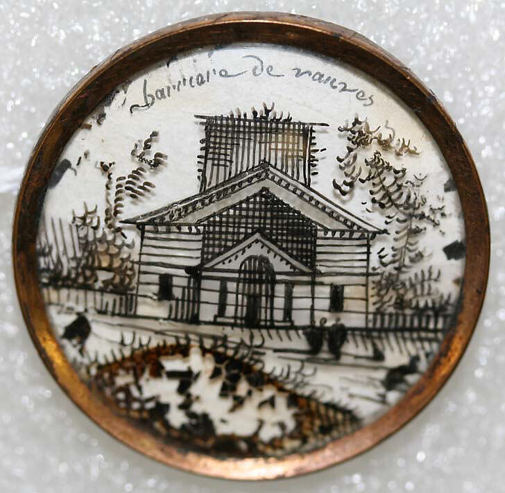 Button, glass, French