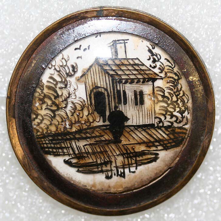 Button, glass, French