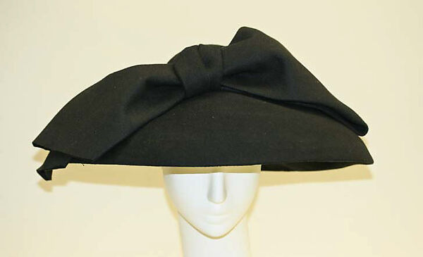 Hat, Christian Dior (French, Granville 1905–1957 Montecatini), wool, plastic, American 