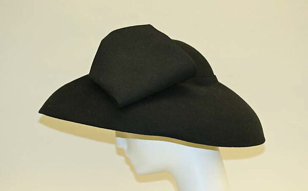 Hat, Christian Dior (French, Granville 1905–1957 Montecatini), wool, plastic, American